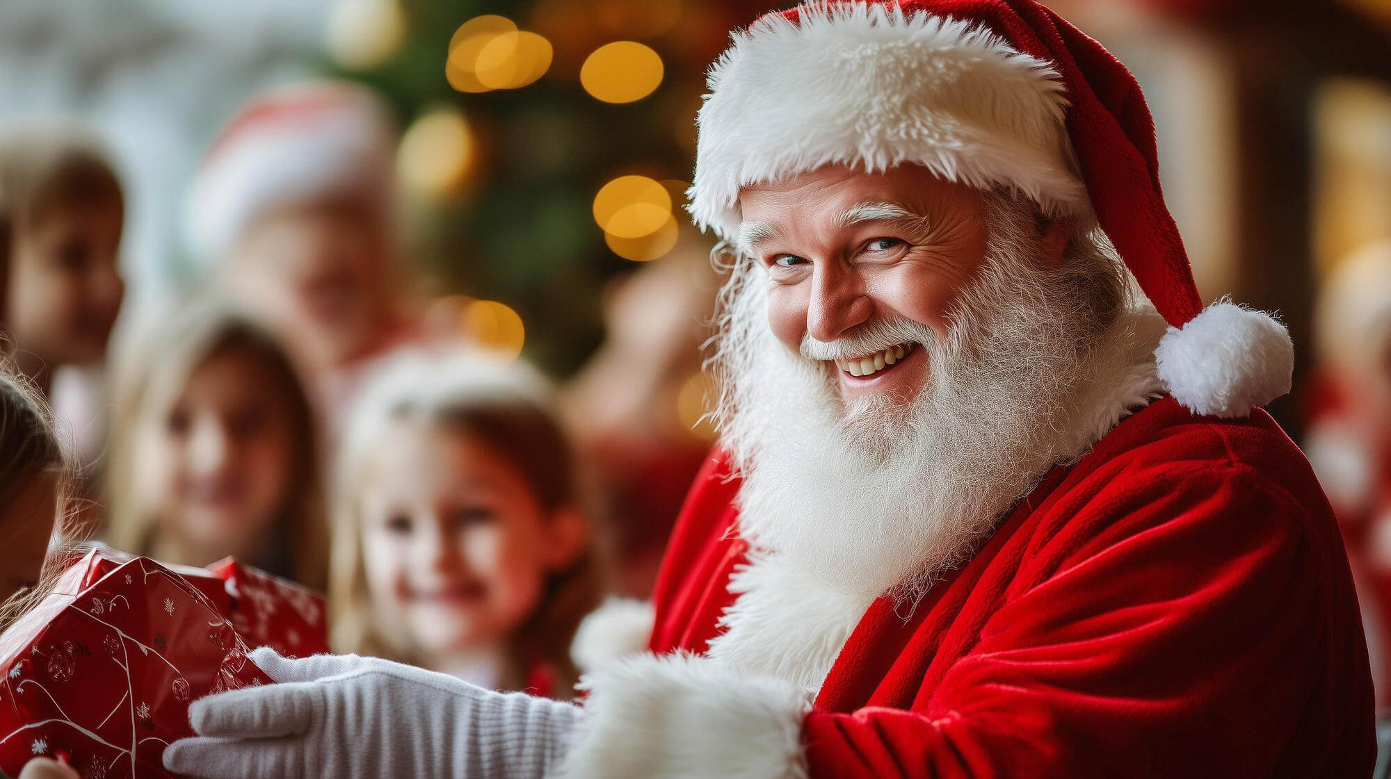 Moș Crăciun la serbări și grădinițe